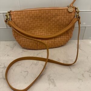 Clare V Tan Woven Crossbody Bag